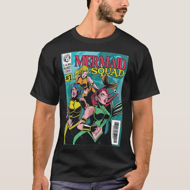 Sjöjungfru Squad Tecknad Bok-djur lustigt - T Shirt (Framsida)