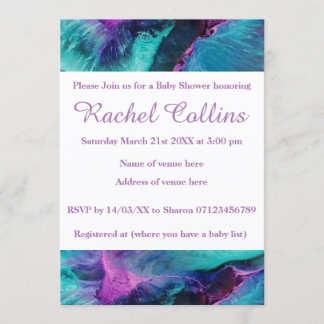 Sjöjungfru Stänk Abstrakt Babykläder, inbjudan