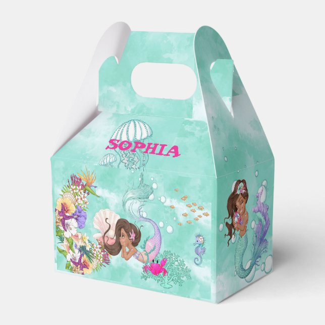 Sjöjungfru Starfish Cute Personal Mörk Hair Presentaskar (Framsidan Sidan)