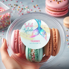 Sjöjungfru Stjärt Glitter Splish Splash Tack Runt Klistermärke