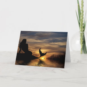 Sjöjungfru Sunset Notecard Kort