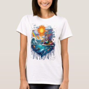 Sjöjungfru Surreal undermedveten Sol-Kissed God mo T Shirt