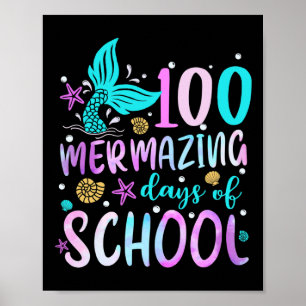 Sjöjungfru Svan 100 Mermaing Days of School Småbar Poster