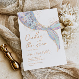 Sjöjungfru Svan 1:a födelsedag Inbjudningar