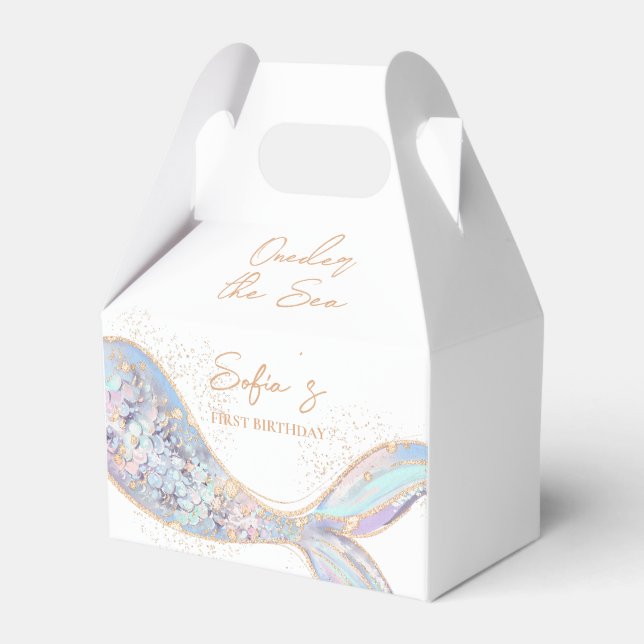 Sjöjungfru Svan 1:a födelsedag Presentaskar (Framsidan Sidan)