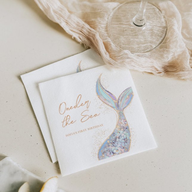 Sjöjungfru Svan födelsedag Pappersservett (Skapare uppladdad)