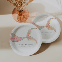 Sjöjungfru Svan födelsedag Pappra Tallrikar