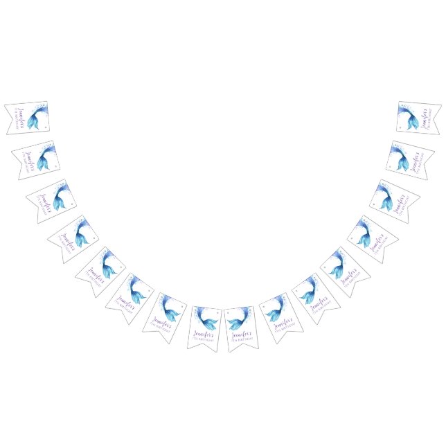 Sjöjungfru Svan födelsedag under havsbottnen Lila Vimplar (Alla)