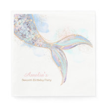 Sjöjungfru Svan Födelsedagsfest Napkins