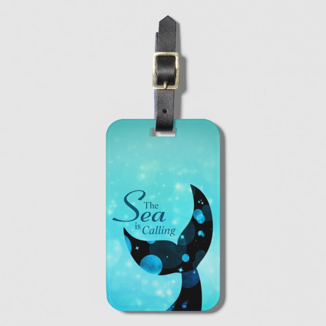 Sjöjungfru Svan Havet ropar citat Bagagebricka (Framsida vertikal)