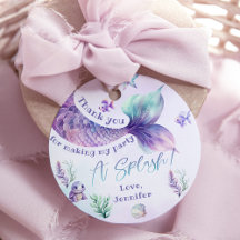 Sjöjungfru svan lila födelsedagskalender tack