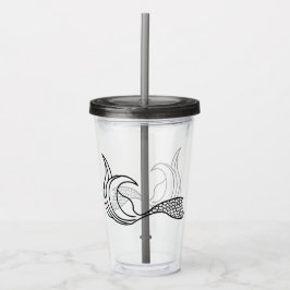 Sjöjungfru svan på en akryltumlare take away mugg