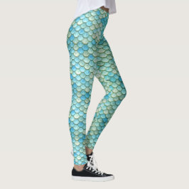Sjöjungfru Svan skalor runt Östersjön Leggings
