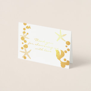 Sjöjungfru Svan Starfish Bubble Gold Foil Baby Sho Folierat Kort