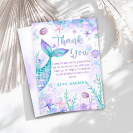 Sjöjungfru Svan under havets Födelsedagsfest Tack Kort