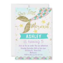 Sjöjungfru Svans Födelsedagsinbjudan