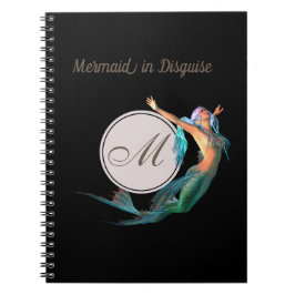 Sjöjungfru Svart monogram Modern Chic Anteckningsbok