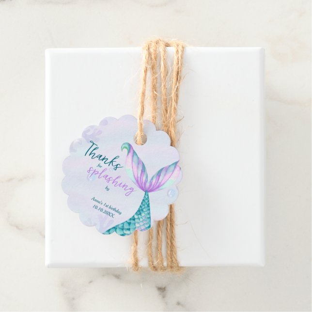 Sjöjungfru Tack för att du blev störd av födelseda Gåvor Etiketter (På plats)