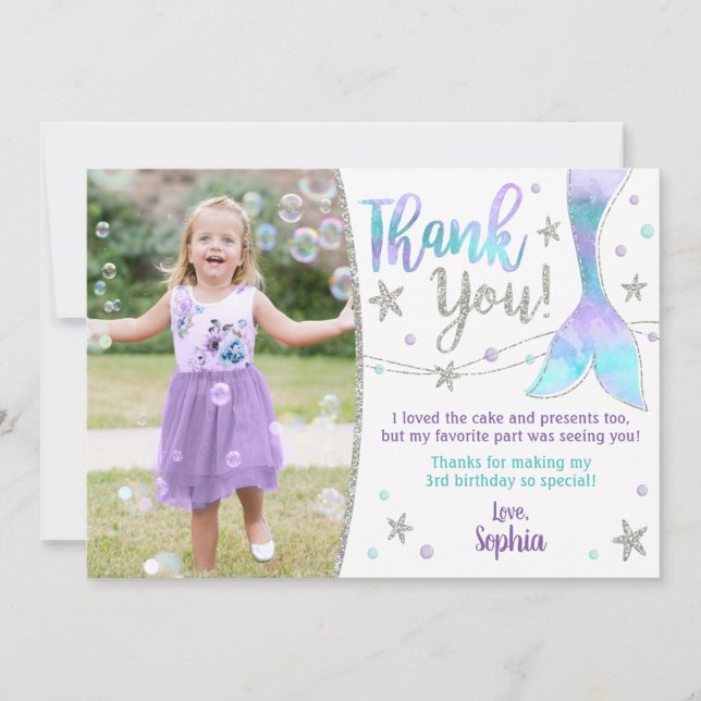 Sjöjungfru - tack för kortet - under Sea Tack Kort (Framsida)