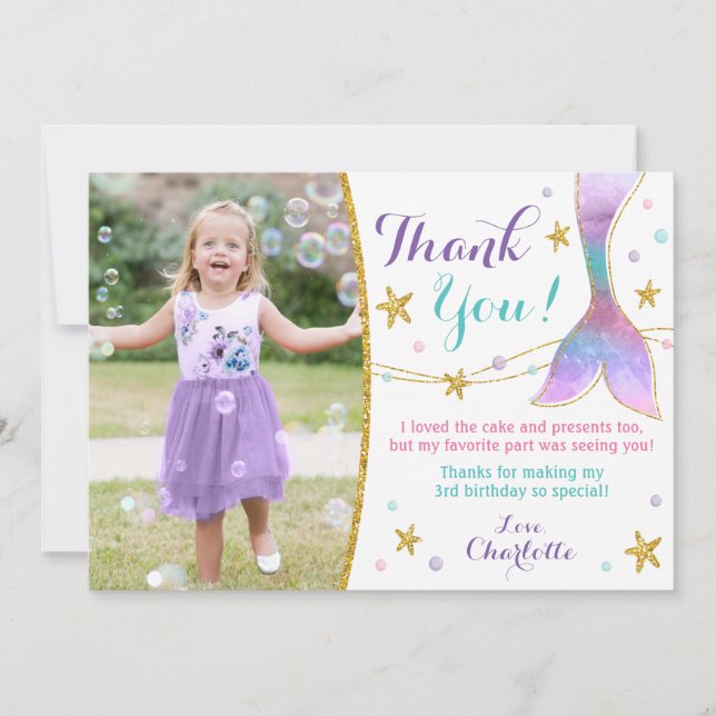 Sjöjungfru - tack för kortet - under Sea Tack Kort (Framsida)