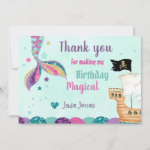 Sjöjungfru Tack, Sjöjungfru Födelsedagskort..