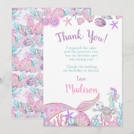 Sjöjungfru Tacksamhetskort Inbjudningar