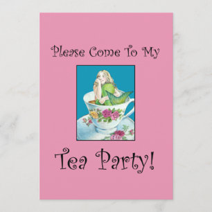 Sjöjungfru Tea Party-inbjudningar Inbjudningar
