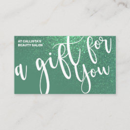 Sjöjungfru Teal Glitter Gradient Gift Certificate Visitkort