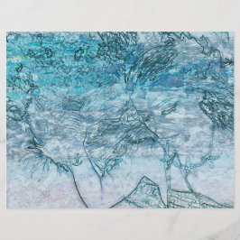 Sjöjungfru Teal Grönt Nautical Ocean Vågar Decoupa