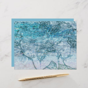 Sjöjungfru Teal Grönt Nautical Ocean Vågar Decoupa