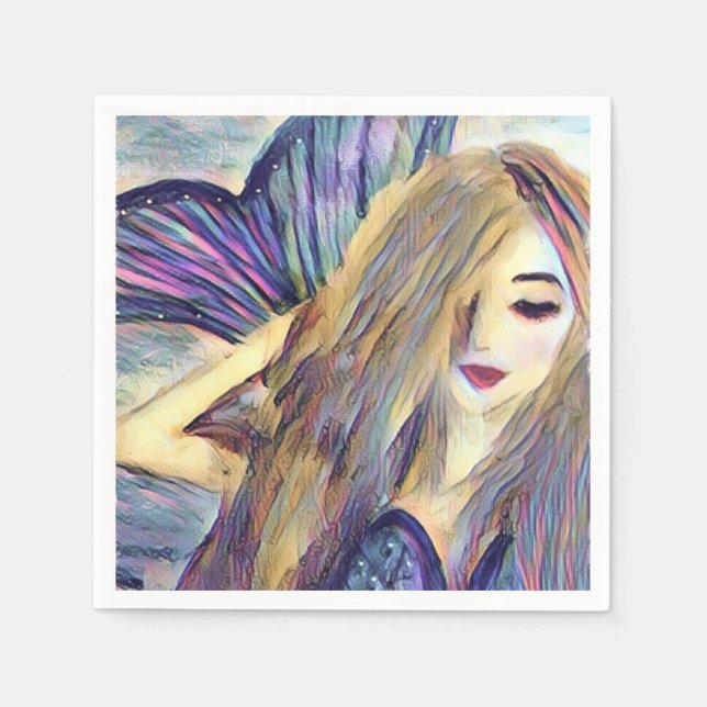 Sjöjungfru temafest anpassade pappers tallrikar pappersservett (Framsidan)