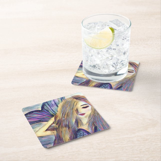 Sjöjungfru temaparty anpassningsbar papprare tallr underlägg papper kvadrat (Insitu)