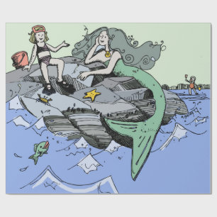 Sjöjungfru Tjej Sommar Strand Vänskap Nyckfull Presentpapper