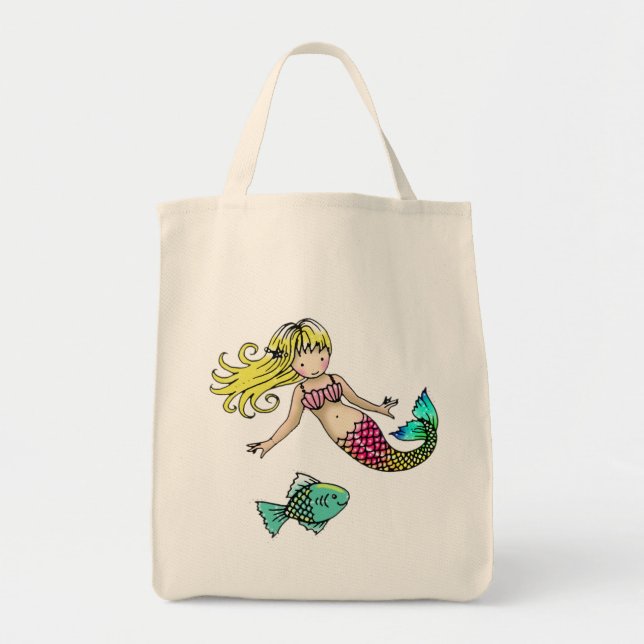 Sjöjungfru Tote Bag by Molly Harrison Tygkasse (Framsidan)