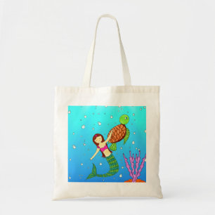 Sjöjungfru & Turtle Friend Tote Bag Tygkasse