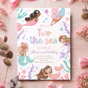 Sjöjungfru två: Sea Girl 2:a födelsedagen Inbjudningar