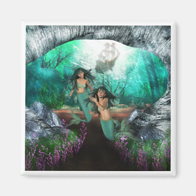 Sjöjungfru Twillingar Magnet (Framsidan)