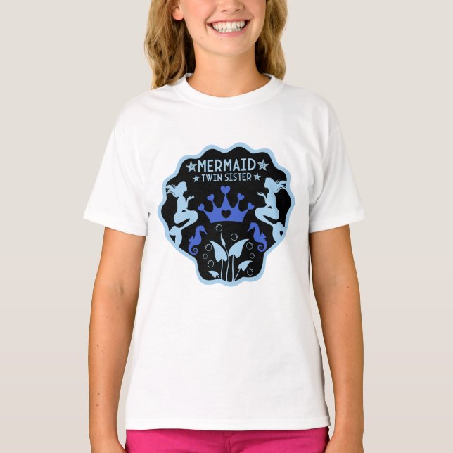 Sjöjungfru Twin Sisters T Shirt (Framsida)