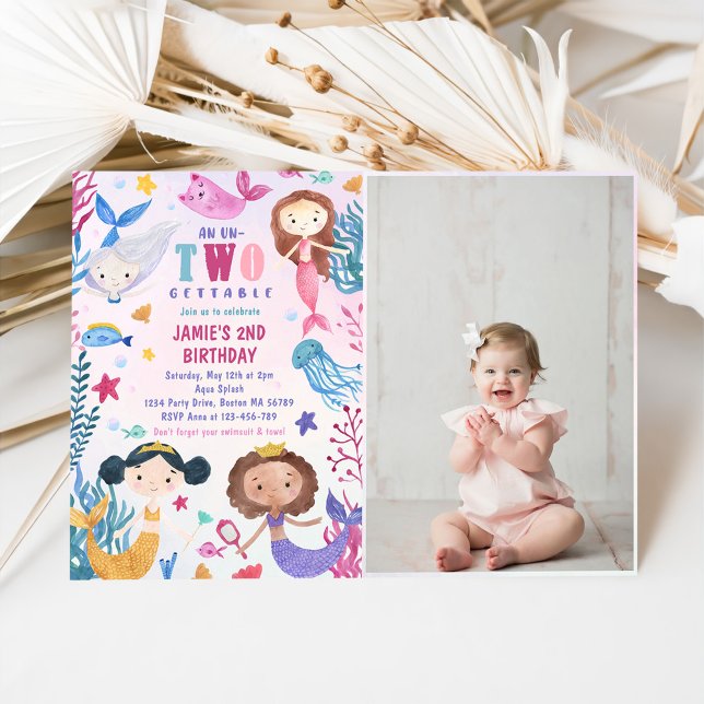 Sjöjungfru under andra födelsetalet Party under ha Inbjudningar (Skapare uppladdad)