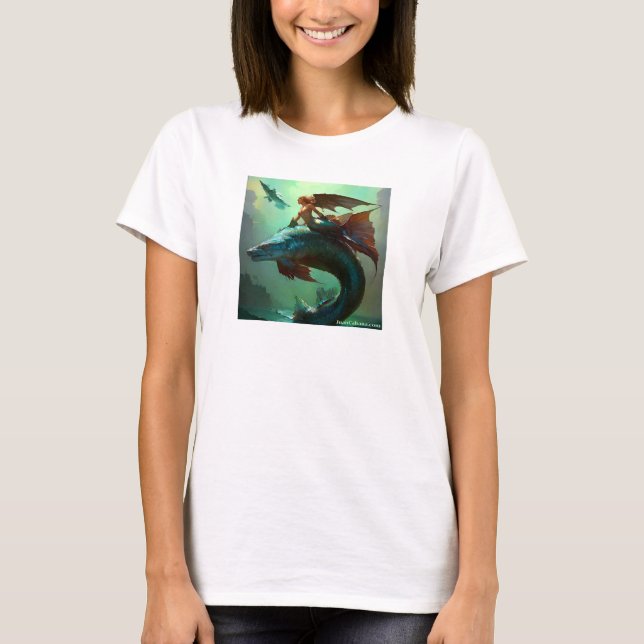 "Sjöjungfru under flygning" av Juan Cabana 2024 NE T Shirt (Framsida)