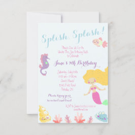 Sjöjungfru under Födelsedagsfest inbjudan