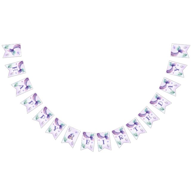 Sjöjungfru Under födelsedagsfesten av havet Vimplar (Alla)