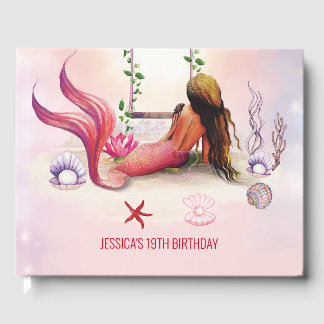 Sjöjungfru under Födelsedagsfesten om hav Gästböcker