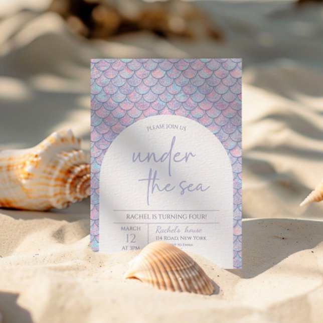 Sjöjungfru under Födelsedagsfesten om hav Inbjudningar (Skapare uppladdad)