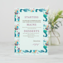 Sjöjungfru under Födelsedagsfesten om hav Meny