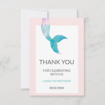 Sjöjungfru Under Havet 1-års Födelsedag Pastell Fl