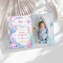 Sjöjungfru Under Havet 3-års Födelsedagsflicka
