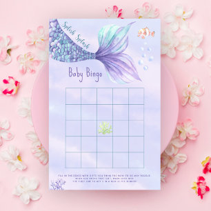 Sjöjungfru Under havet Baby shower bingo spel