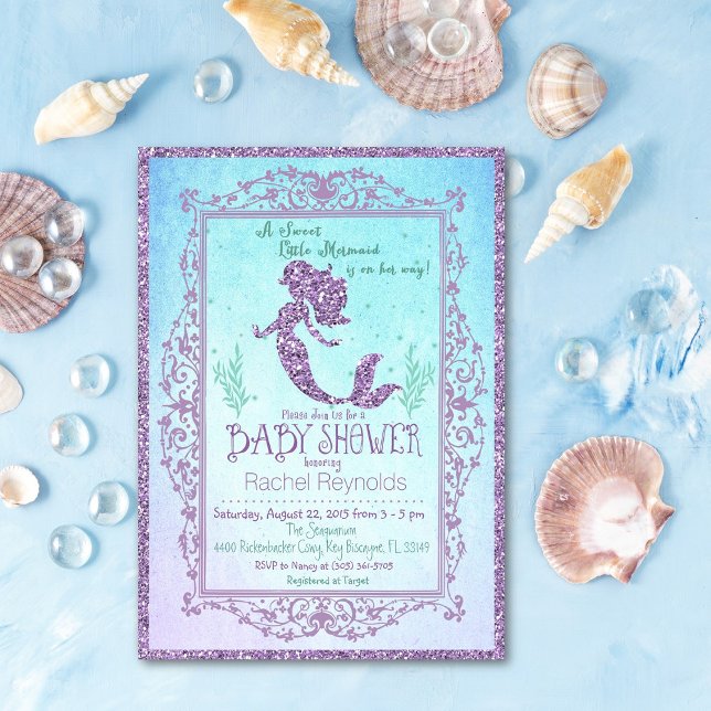 Sjöjungfru Under Havet Baby Shower Inbjudan (Skapare uppladdad)
