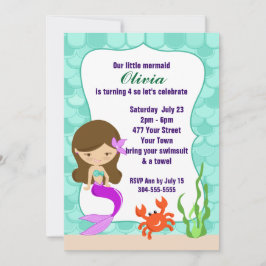 Sjöjungfru under havet Bassäng Party Inbjudningar